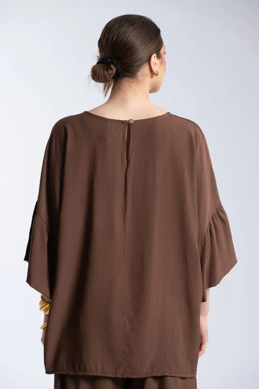 Μπλούζα Ανάγλυφη Υφή Καμπάνα Μανίκια