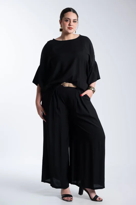 Μπλούζα Ανάγλυφη Υφή Καμπάνα Μανίκια