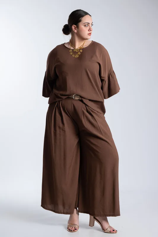 Μπλούζα Ανάγλυφη Υφή Καμπάνα Μανίκια