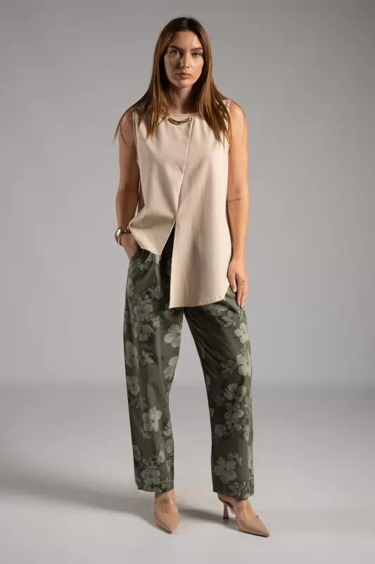 Blouse Asymmetrical Sleeveless 