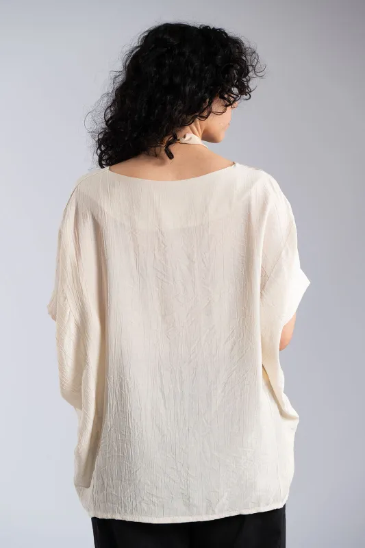 Asymmetrical Batwing Sleeve Blouse 