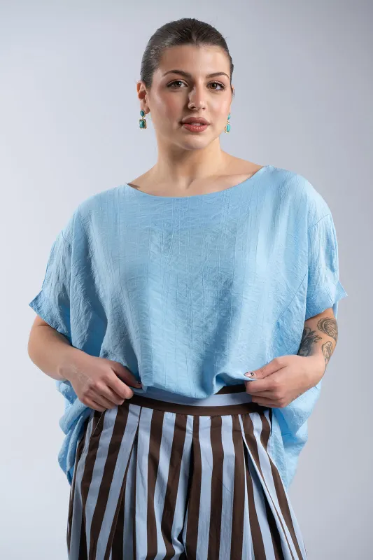 Asymmetrical Batwing Sleeve Blouse 