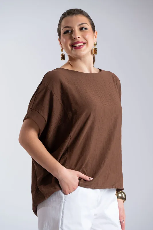 Asymmetrical Batwing Sleeve Blouse 