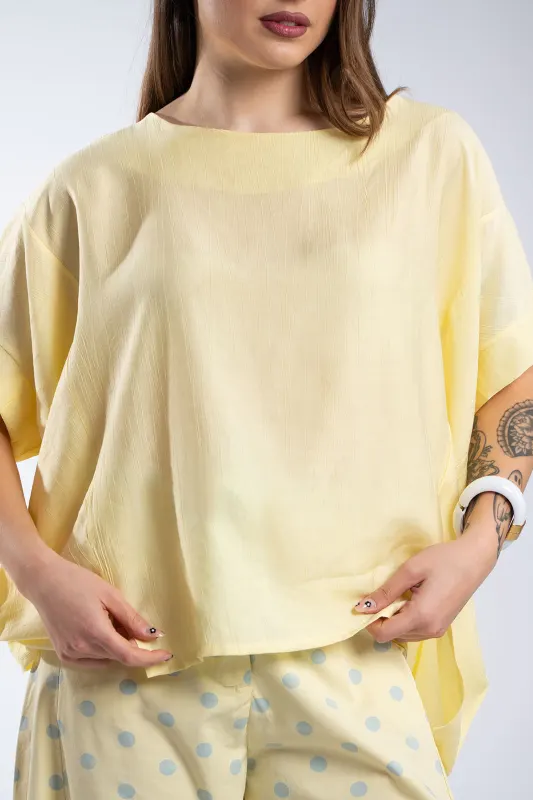 Asymmetrical Batwing Sleeve Blouse 