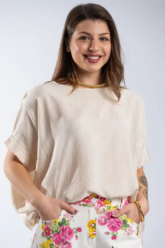 Asymmetrical Batwing Sleeve Blouse 
