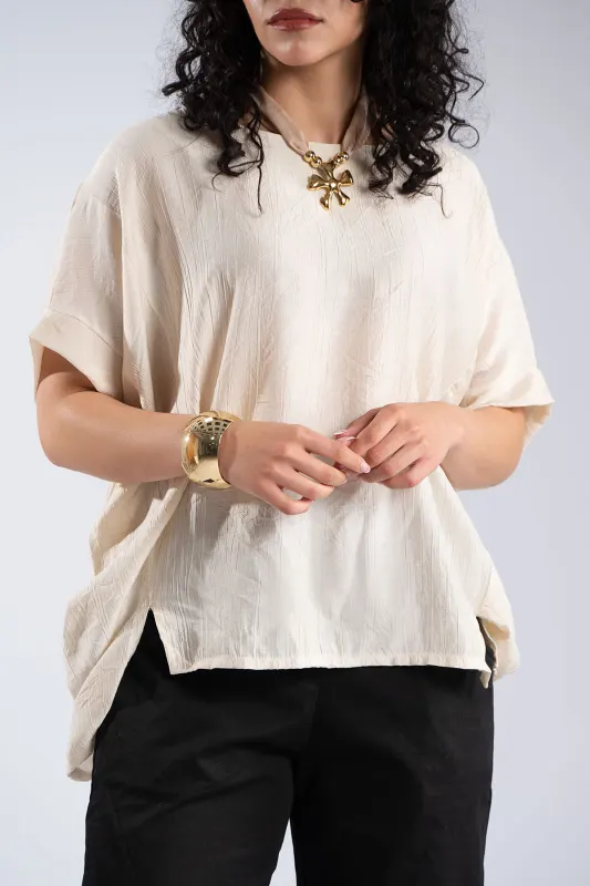 Asymmetrical Batwing Sleeve Blouse 