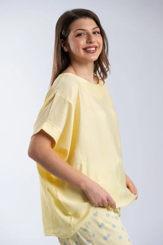 Asymmetrical Batwing Sleeve Blouse 