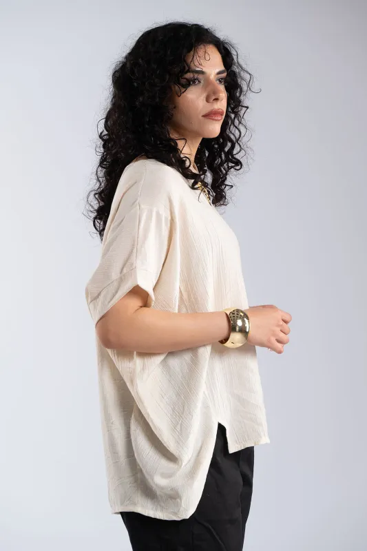 Asymmetrical Batwing Sleeve Blouse 