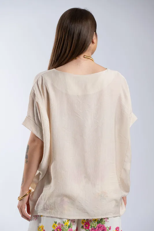 Asymmetrical Batwing Sleeve Blouse 