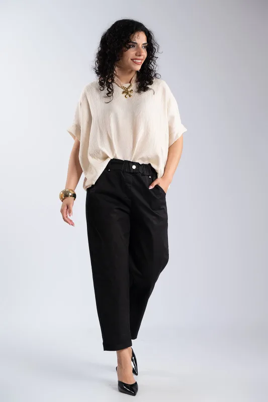 Asymmetrical Batwing Sleeve Blouse 
