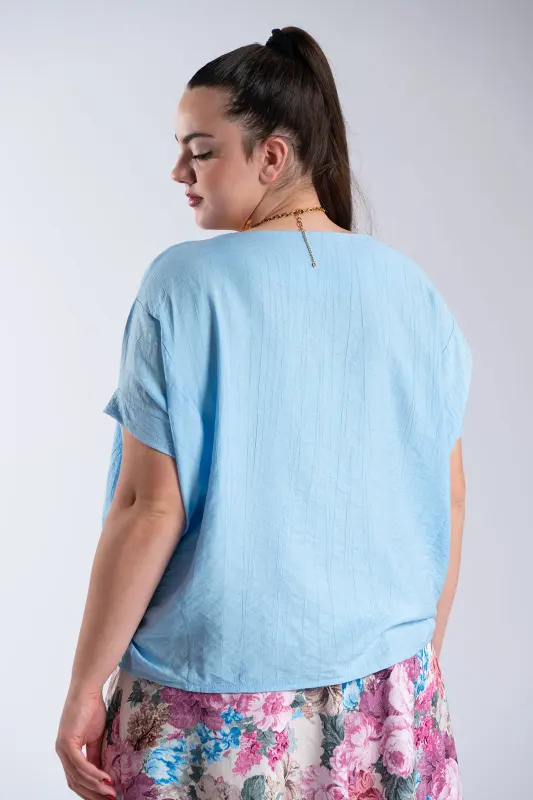 Μπλούζα Ασύμμετρη Μανίκια Νυχτερίδα