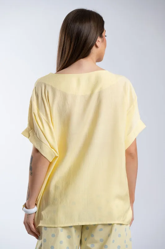 Asymmetrical Batwing Sleeve Blouse 