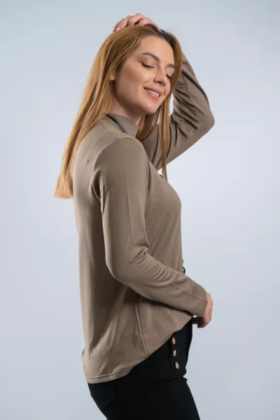 Μπλούζα Basic Lupeto Μόκα