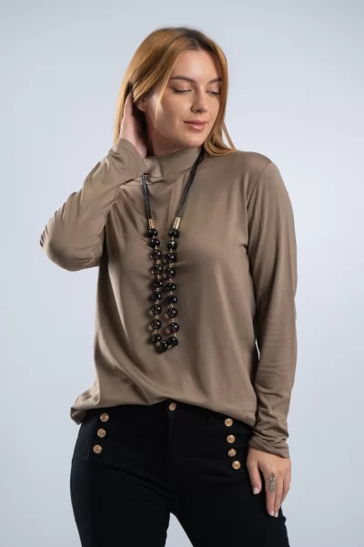 Μπλούζα Basic Lupeto Μόκα