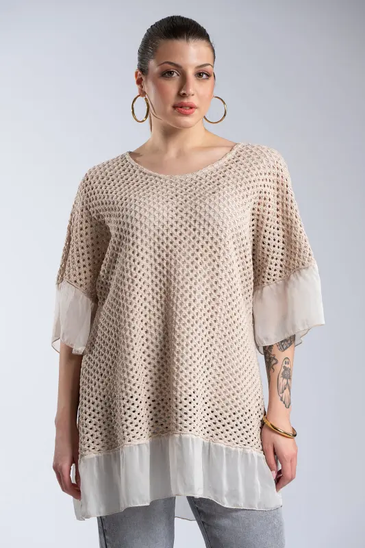 Μπλούζα Crochet Διάφανες Λεπτομέρειες