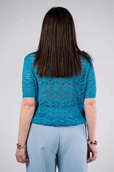 Μπλούζα Crochet Μπλε
