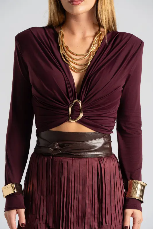 Μπλούζα Crop Μεταλλικό Στοιχείο