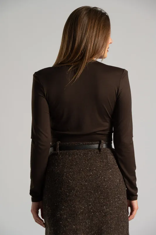 Blouse Crop Metallic Detail