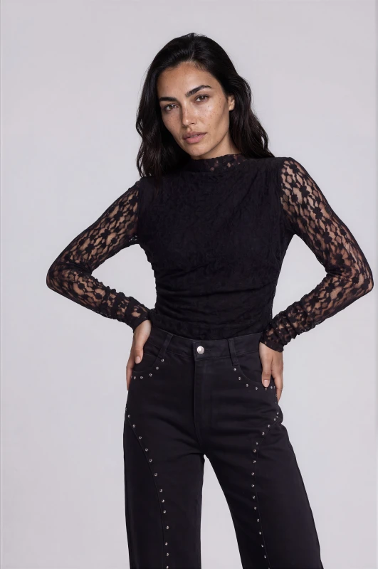 Lace Blouse Draped Puckering