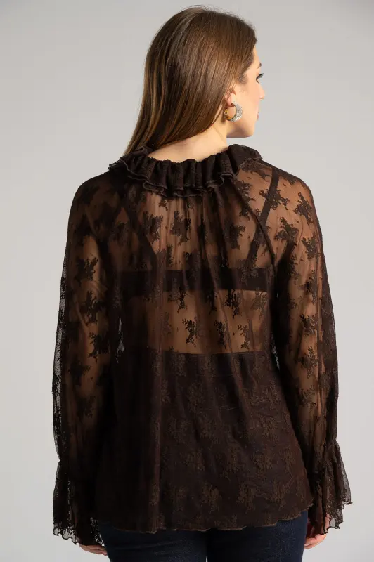 Blouse Lace with Ruffles
