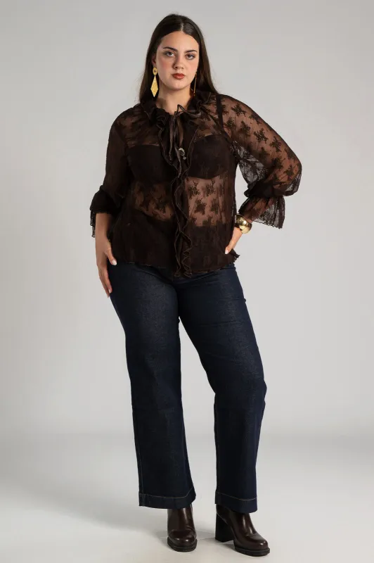 Blouse Lace with Ruffles