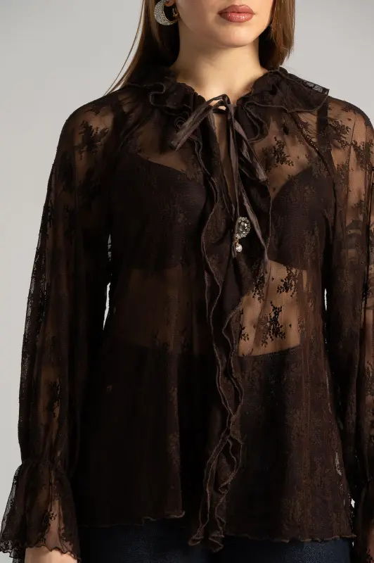 Blouse Lace with Ruffles