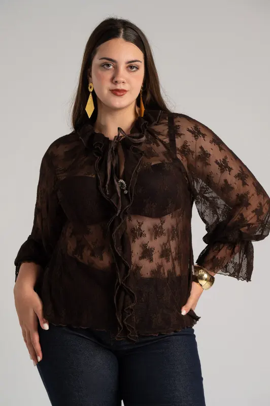 Blouse Lace with Ruffles