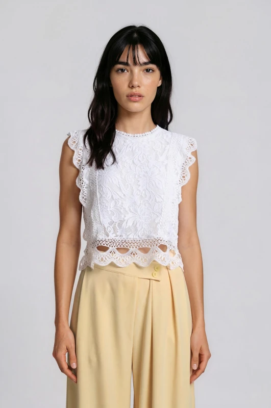 Blouse Lace Sleeveless  