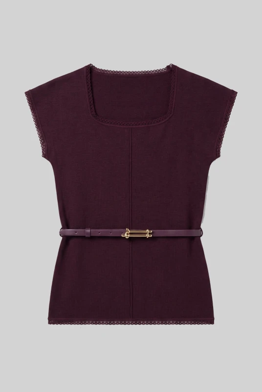 Blouse Lace Details Belt