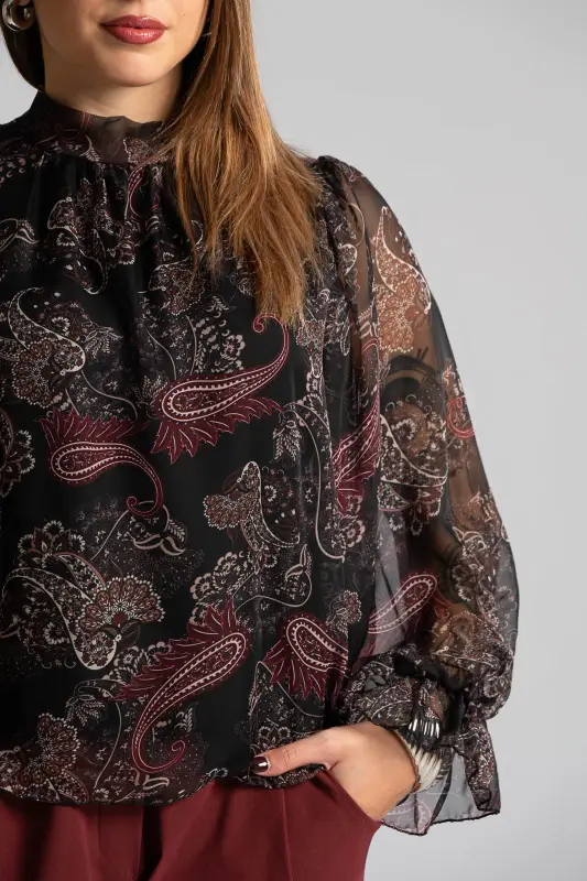 Blouse Paisley with Ruffles