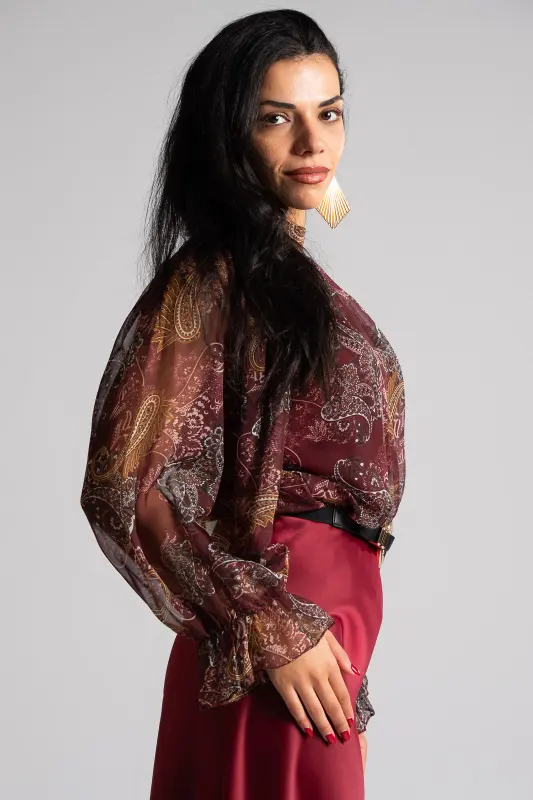 Blouse Paisley with Ruffles