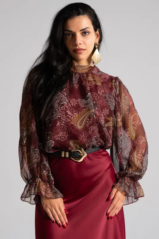 Blouse Paisley with Ruffles