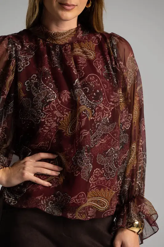 Blouse Paisley with Ruffles