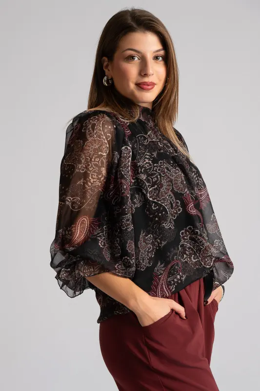 Blouse Paisley with Ruffles