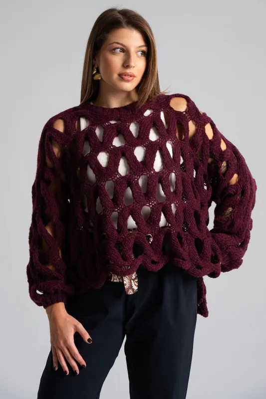 Blouse Perforated Knit