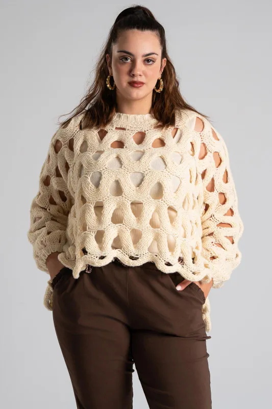 Blouse Perforated Knit