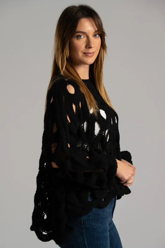 Blouse Perforated Knit