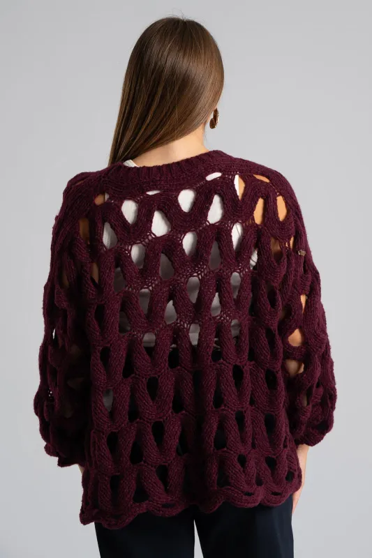 Blouse Perforated Knit
