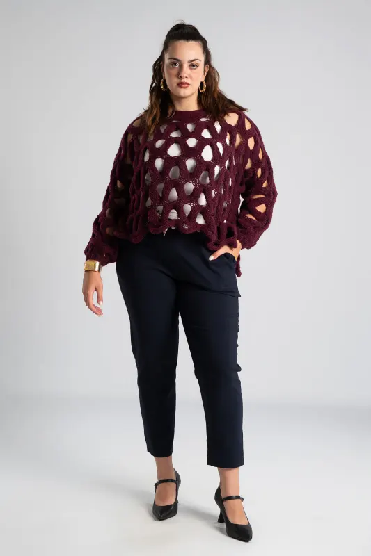 Blouse Perforated Knit