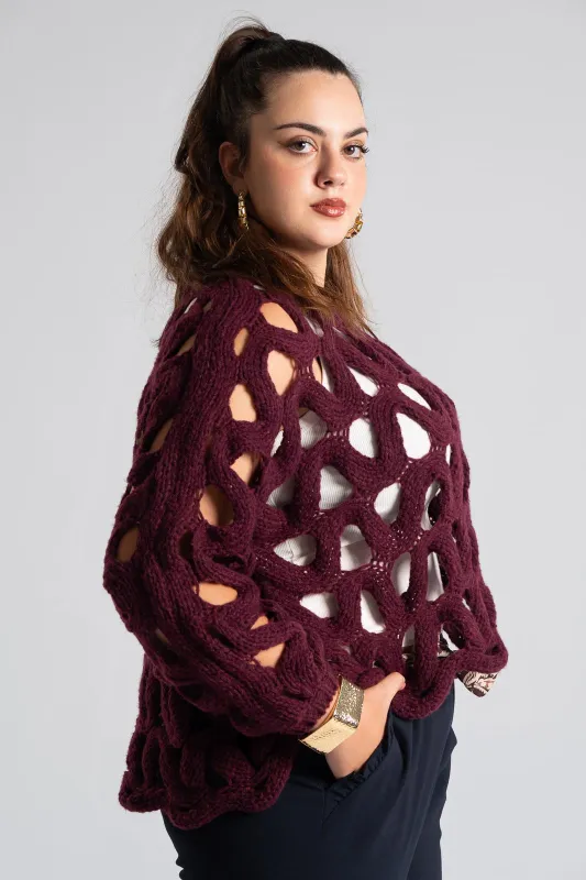 Blouse Perforated Knit