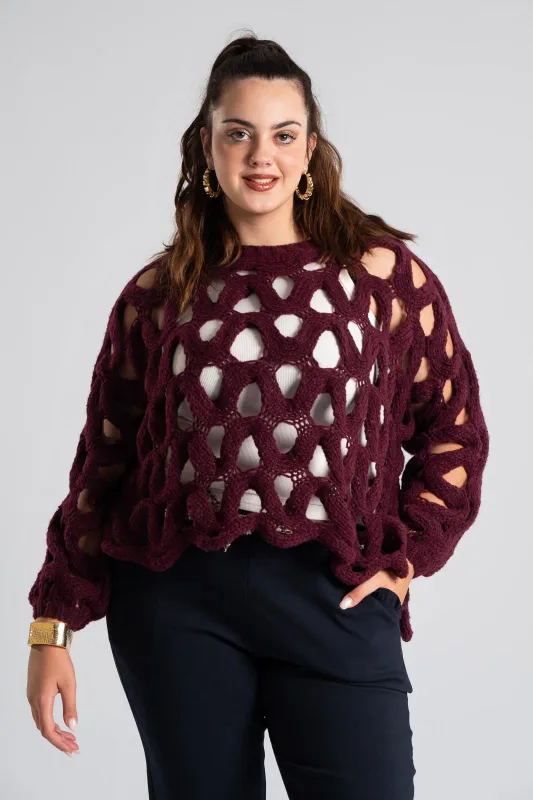 Blouse Perforated Knit
