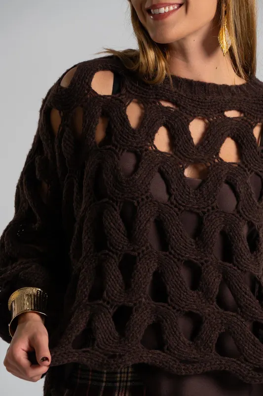 Blouse Perforated Knit
