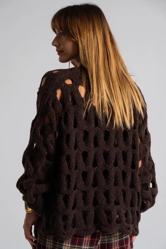 Blouse Perforated Knit