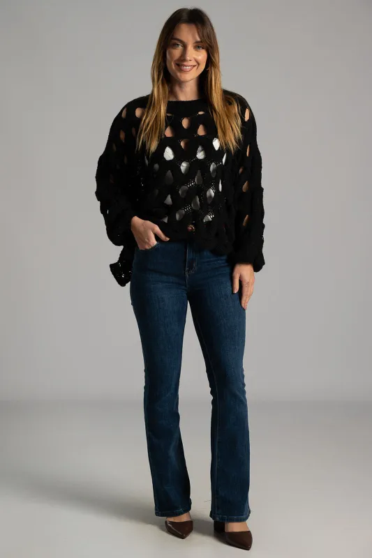 Blouse Perforated Knit