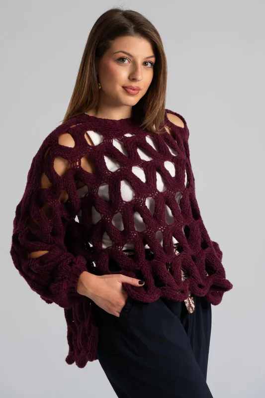 Blouse Perforated Knit