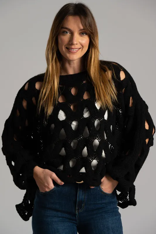 Blouse Perforated Knit