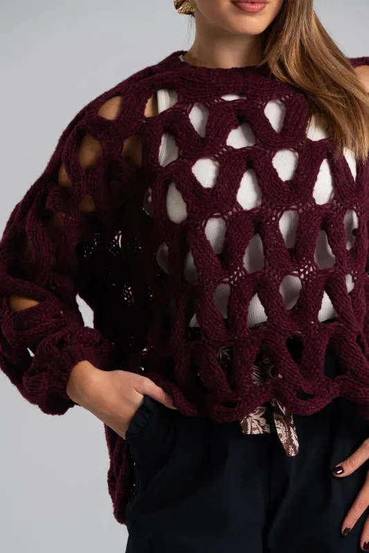 Blouse Perforated Knit