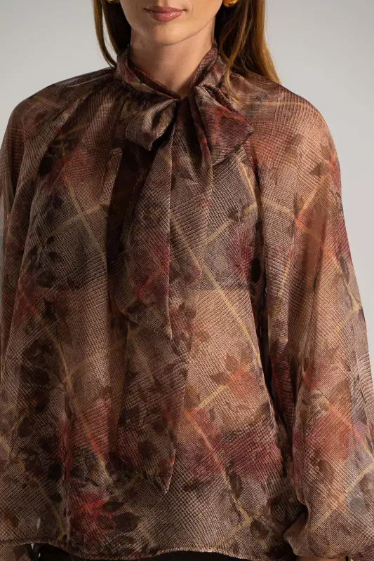 Μπλούζα Εμπριμέ Floral Δέσιμο