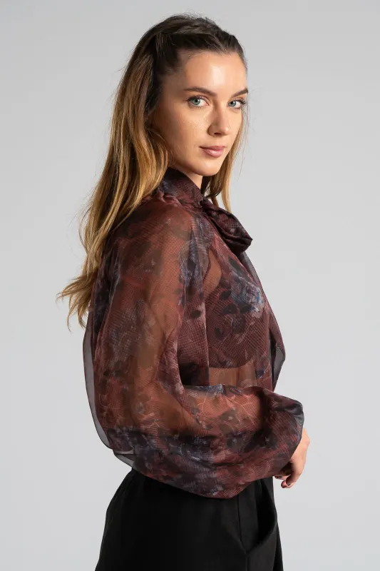 Μπλούζα Εμπριμέ Floral Δέσιμο