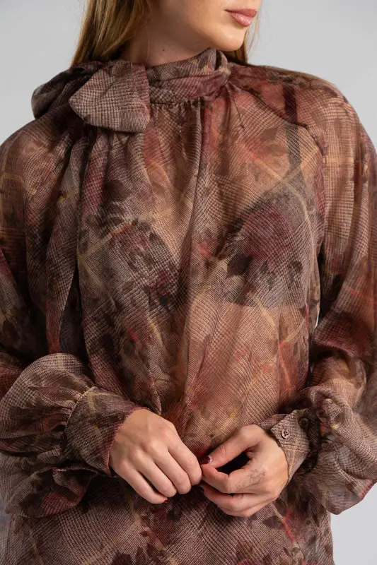 Μπλούζα Εμπριμέ Floral Δέσιμο